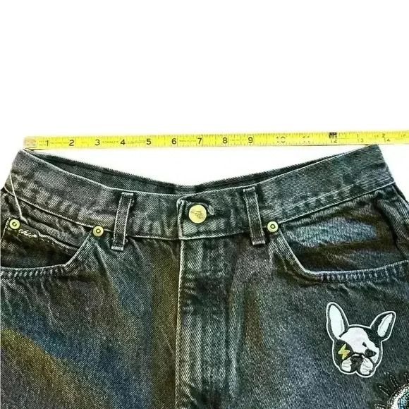 VTG 80s Chic Black Denim Cutoff Shorts 27” Waist Relaxed Western Grunge - Picture 4 of 7